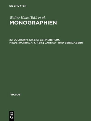 cover image of Jockgrim, Kr[eis] Germersheim. Niederhorbach, Kr[eis] Landau--Bad Bergzabern